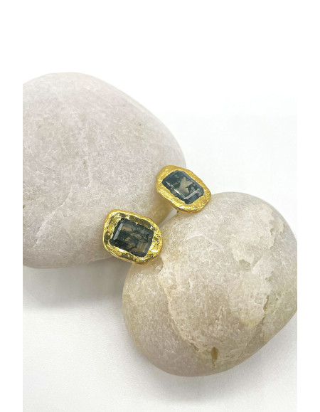 Fiora Moss Agat Küpe