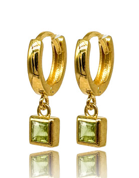 Isolde Peridot Taşlı Gümüş Küpe