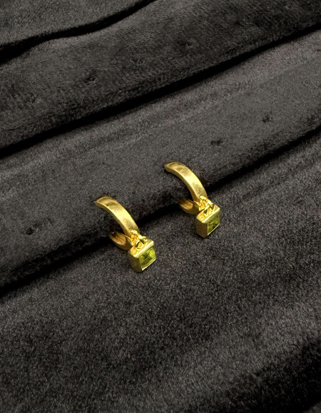 Isolde Peridot Taşlı Gümüş Küpe