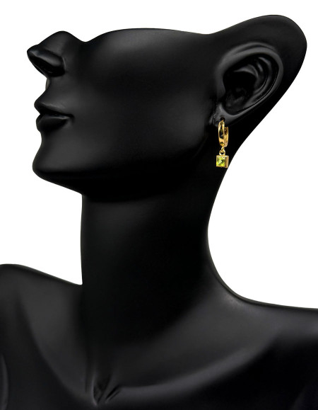 Isolde Peridot Taşlı Gümüş Küpe