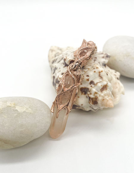 Rosa Pembe Kuvars Kolye