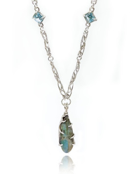 Arion Boulder Opal & Topaz Taşlı Kolye