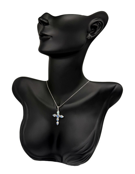 Crista Gökkuşağı Aytaşı Haç Kolye