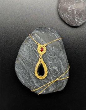 Odessa Yeşil Turmalin & Garnet Taşlı Kolye