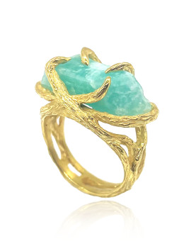 Mossira Amazonit Yüzük