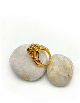 Feloria Altın Rutil Kuvars Taşlı Yüzük