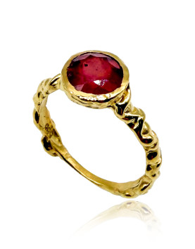 Ophelia Yakut Taşlı Altın Yüzük