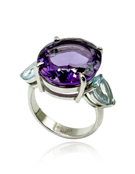 Violet Ametist & Akuamarin Yüzük Violet Ametist & Akuamarin Yüzük