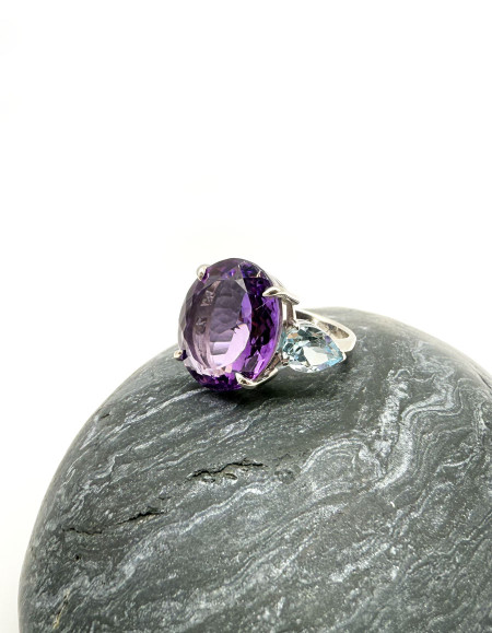 Violet Ametist & Akuamarin Yüzük Violet Ametist & Akuamarin Yüzük